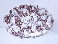 Vintage Wallace China Red Magnolia Platter 10.5" Restaurant Ware MCM