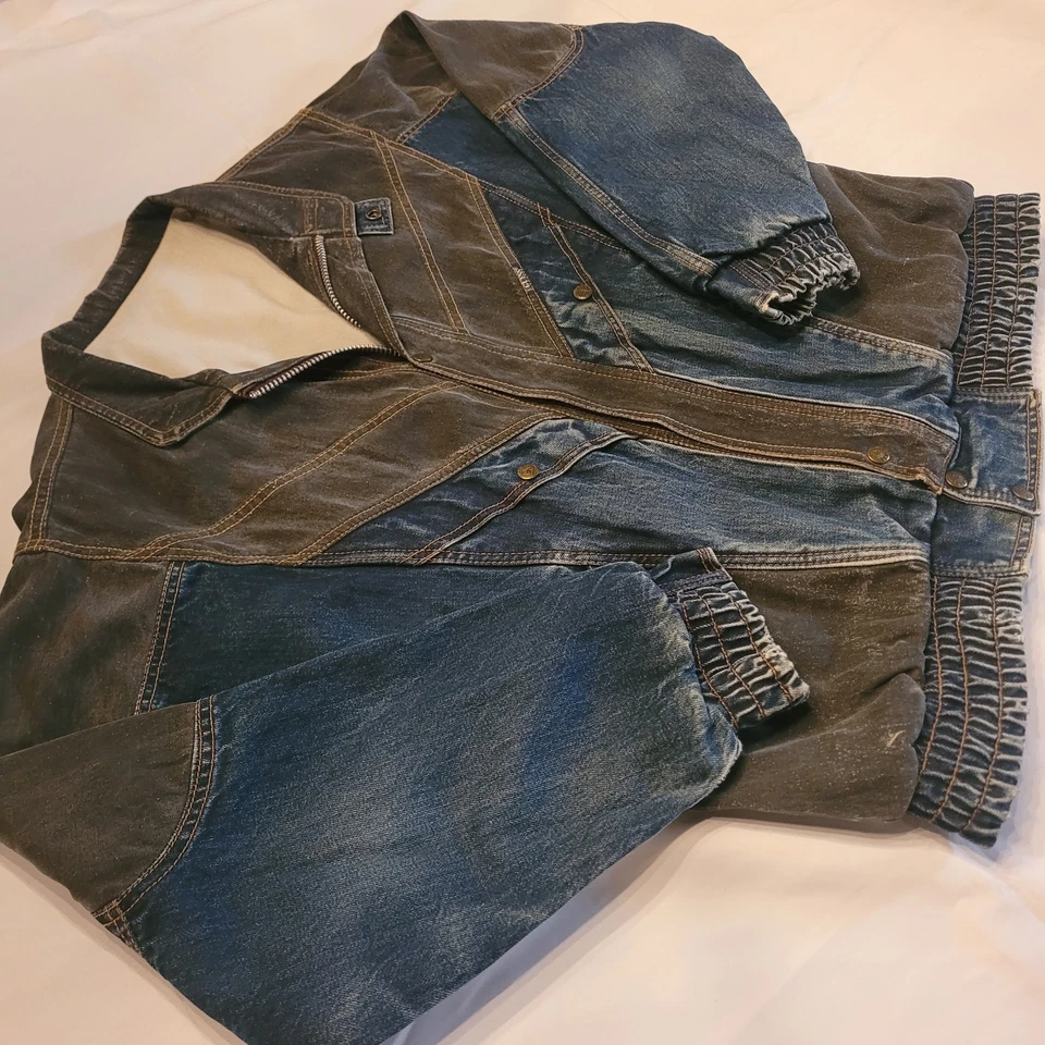 Vintage Guess Two Tone Jean Jacket 1980's Denim Marciano L/XL Unisex retro - Image 3 of 4