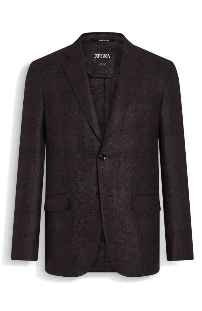 ZEGNA 'Atelier' Couture XXX Glen Plaid Cashmere & Silk Sport Coat SZ 56R