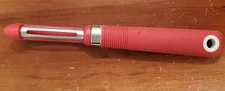 Crofton vegetable potato carrot peeler, red handle, 8.5" long, soft grip    (16)