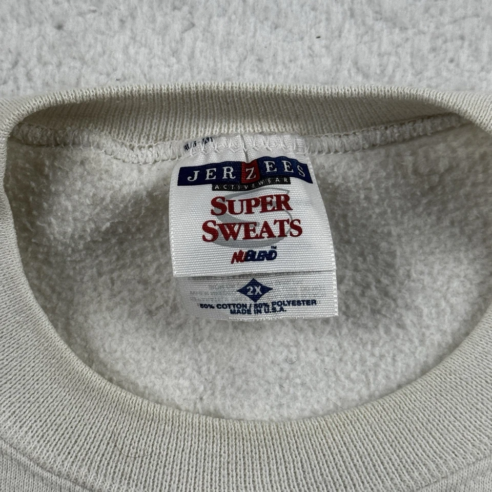 Suéter masculino vintage World Series B 2XL branco beisebol esportes impressão gráfica - Imagem 3 de 4