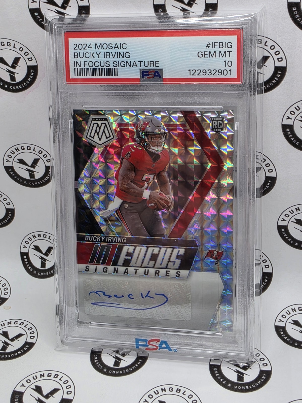 2024 PANINI MOSAIC IN FOCUS SIGNATURES #IFBIG BUCKY IRVING ROOKIE AUTO RC PSA 10