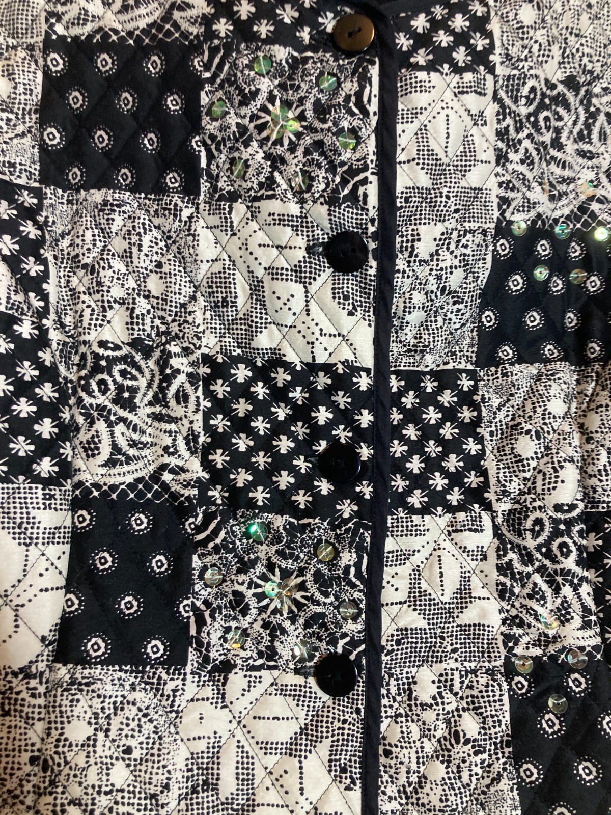 Silkland Patchwork Jacket Medium 100% Silk Quilte… - image 2