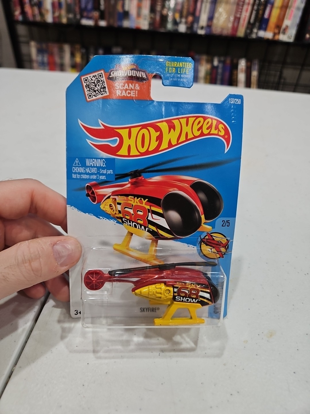 2016 Hot Wheels #137 Sky Show 2/5 SKYFIRE Helicopter Red-Yellow Variation