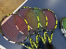 Lot of 3 Babolat Pure Aero Plus + 4 1/4 G2 Grip Size 100 Sq In 27.5" Length