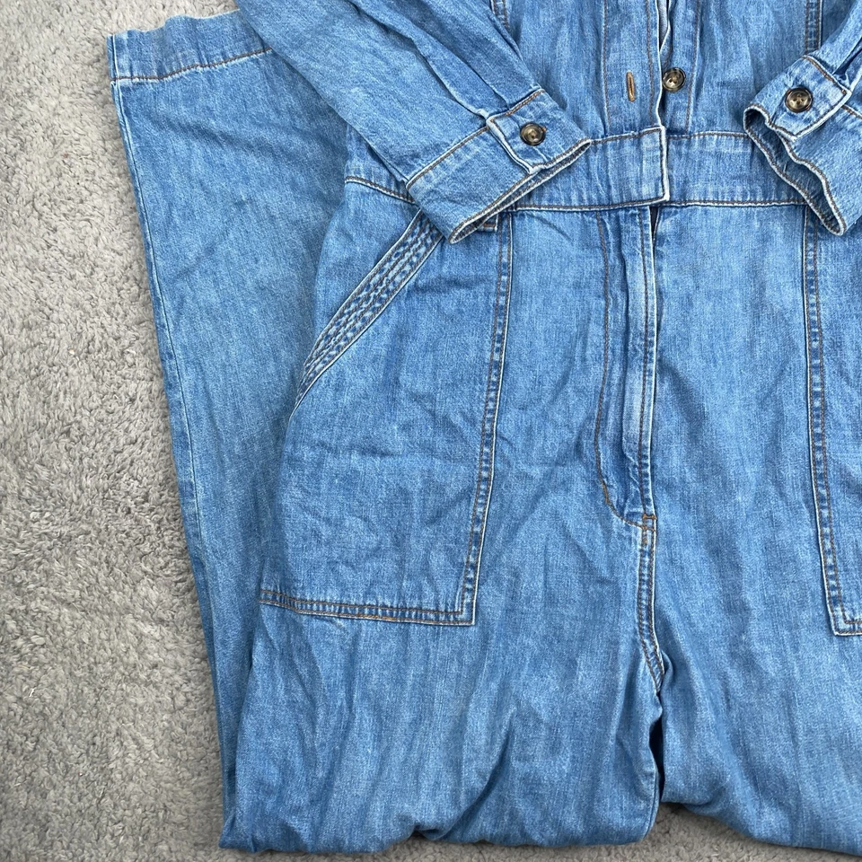 Mono vaquero Anthropologie Pilcro para mujer grande azul con botones manga larga Foto 3 de 4