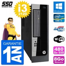 PC HP Pro 3300 SFF Intel Core i3-2120 RAM 8Go SSD 480Go Windows 10 Wifi