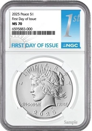 2025 Peace Silver Dollar $1 NGC MS70 First Day Of Issue FDI #891