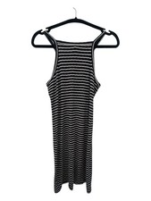 Vero Moda Women’s XS Black White Striped Ribbed Bodycon Mini Dress Sleeveless
