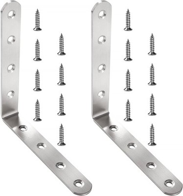 2 Stück 125x125x20x3 mm L-Winkel, Edelstahl L-förmige Eckstreben, 90 Grad