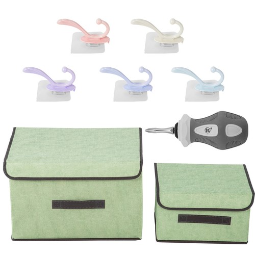 Coat Locker 5-Section Daycare Cubby Coat Rack 5 Hooks and Storage Boxes - Picture 11 of 12