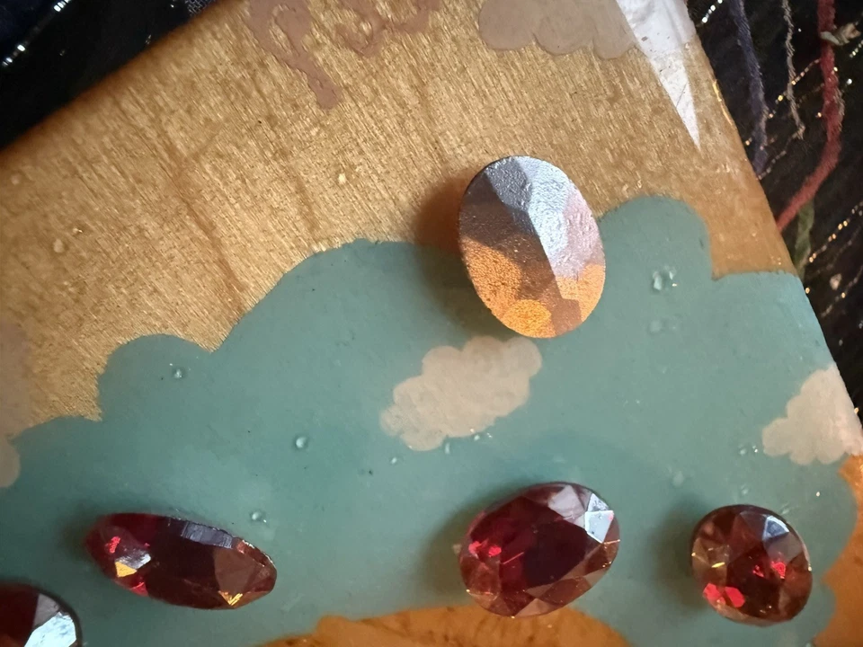 Granate Escarlata Rubí Rosa Brillo AB Corte Esmeralda Estrás Lámina de Vidrio ¡Gema Trasera! Foto 4 de 4