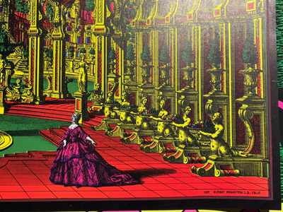 THE GARDEN VINTAGE 1970 BLACKLIGHT POSTER SUNSET MARKETING By Dick