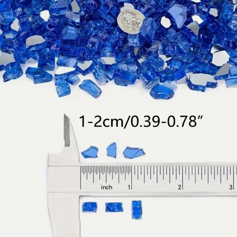 Vidrio de fuego templado reflectante de roca azul para chimenea y fogata Foto 2 de 4