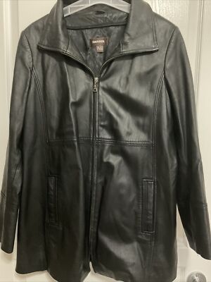 DANIER Black Genuine Leather Coat With Detachable Thinsulate Insulation Size M