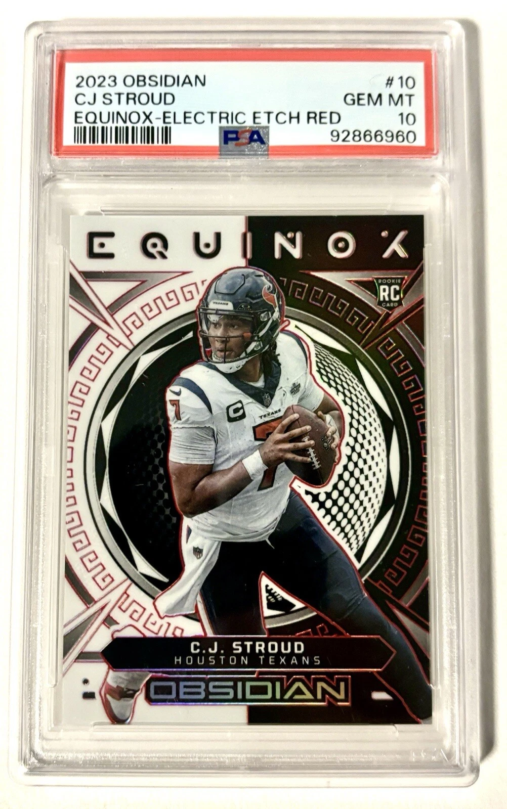 CJ Stroud Panini Obsidian Equinox #10 Electric Etch Red