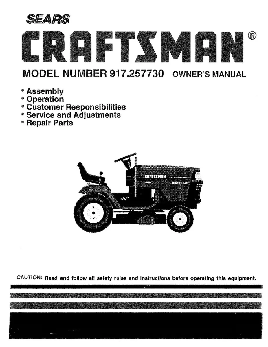 Hydrostatic Automatic Lawn Tractor Craftsman 917 257730 18HP Twin