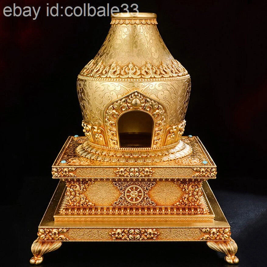 26cm 10" Copper Tibet Buddhism Fuju Incense burner smoke supply worship artifact - Imagem 2 de 4