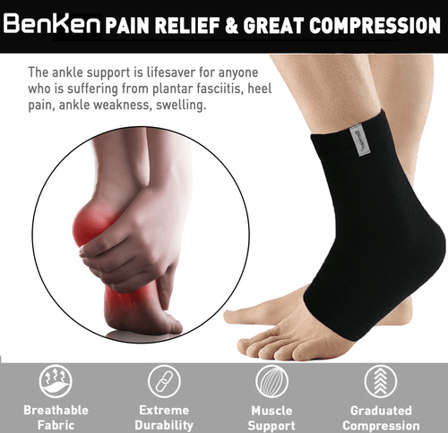 BenKen Ankle Support Wrap Plantar Fasciitis Lace Up Sprain Arthritis Pain Relief - Picture 2 of 12
