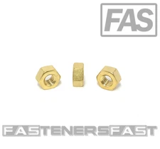 (50) 1/4-20 Brass Finished Hex Nuts - Solid Brass (50 Pieces)