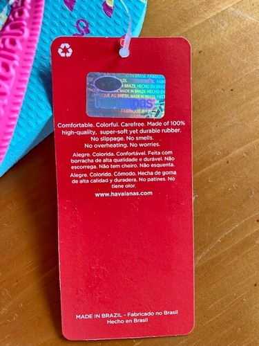 Original Havaianas Girls Flip Flops Unicorn Fantasy Size 3-4 Youth - Picture 3 of 5