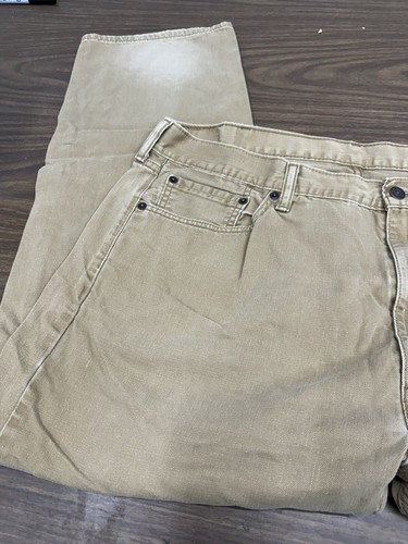 Levis Mens 505 Jeans Size 42x30 Khaki Beige Brown Work Pants Levi Strauss - Picture 4 of 10