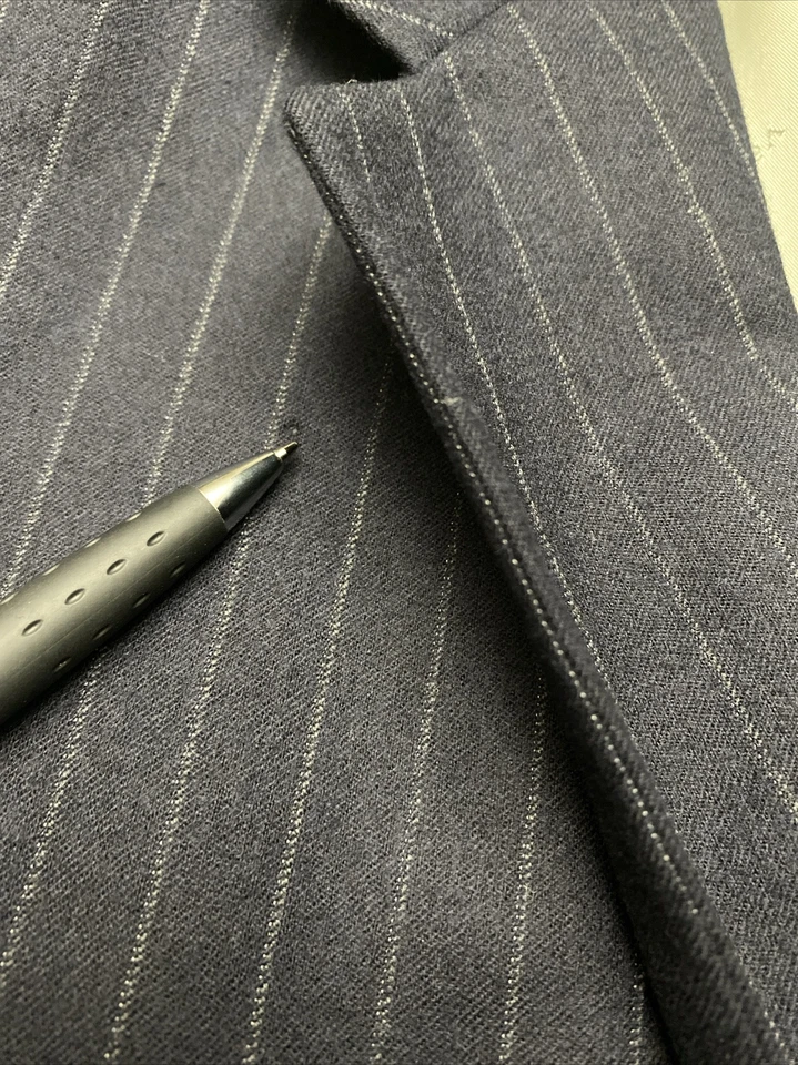 Traje De Lana De Colección Valentino Uomo Para Hombre 2 Piezas Rayas Carbón 38R/Pantalones 29x28 Foto 4 de 4