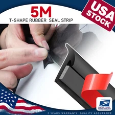 16 Feet Rubber Seal Strip T-shape Moulding Trim Car Door Weather Strip Edge