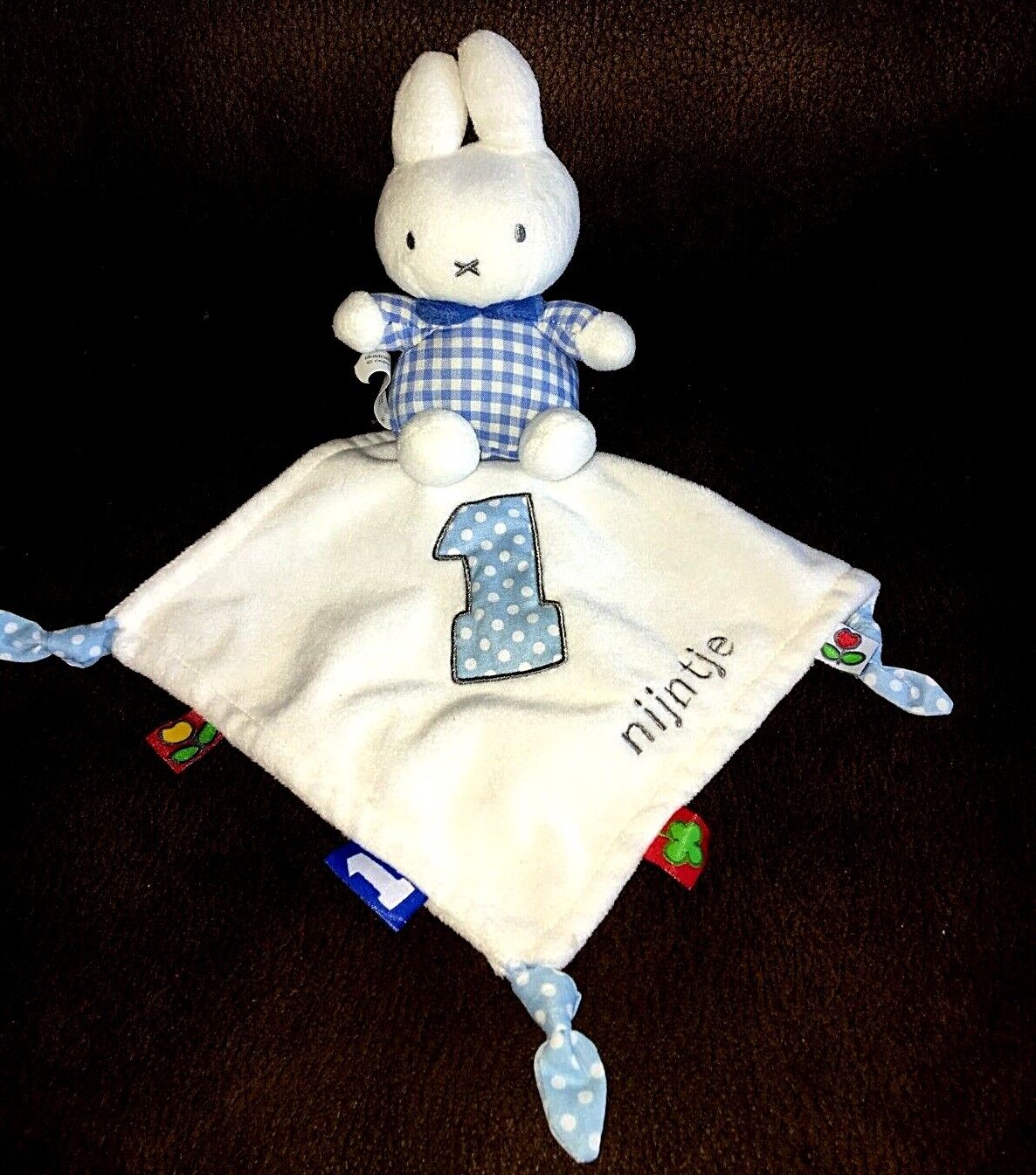 genetisch Tanzania Verwarren Nijntje Bunny Miffy Baby Security Blanket Lovey Blue White Gingham EUC 1 |  eBay