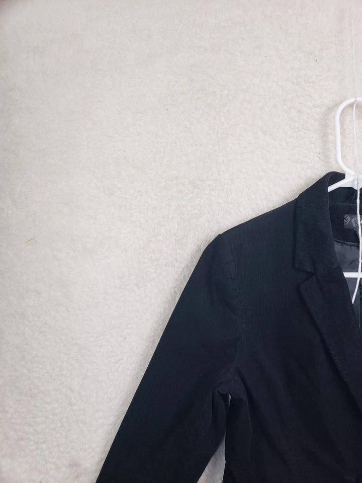 Blazer H&M Mujer Chaqueta 8 Negro Pana Manga Larga Pecho Único Un Botón Foto 2 de 4