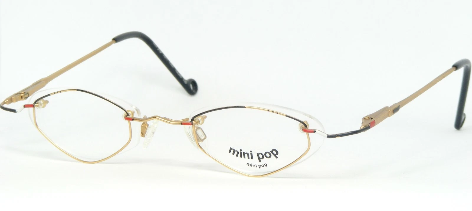 Art Design mini pop 7011 F867 GOLD  BLACK  RED  WHITE EYEGLASSES 46 20 130mm