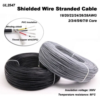 18/20/22/24/26/28 AWG 2/3/4/5/6/7/8 Core Shielded Stranded Wire/CNC Signal Cable - Image 1 of 4