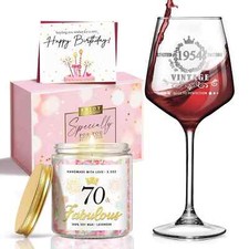 LUCOTIYA 70TH Birthday Gifts for Her, Funny 70th Birthday Gifts for Women Vin...