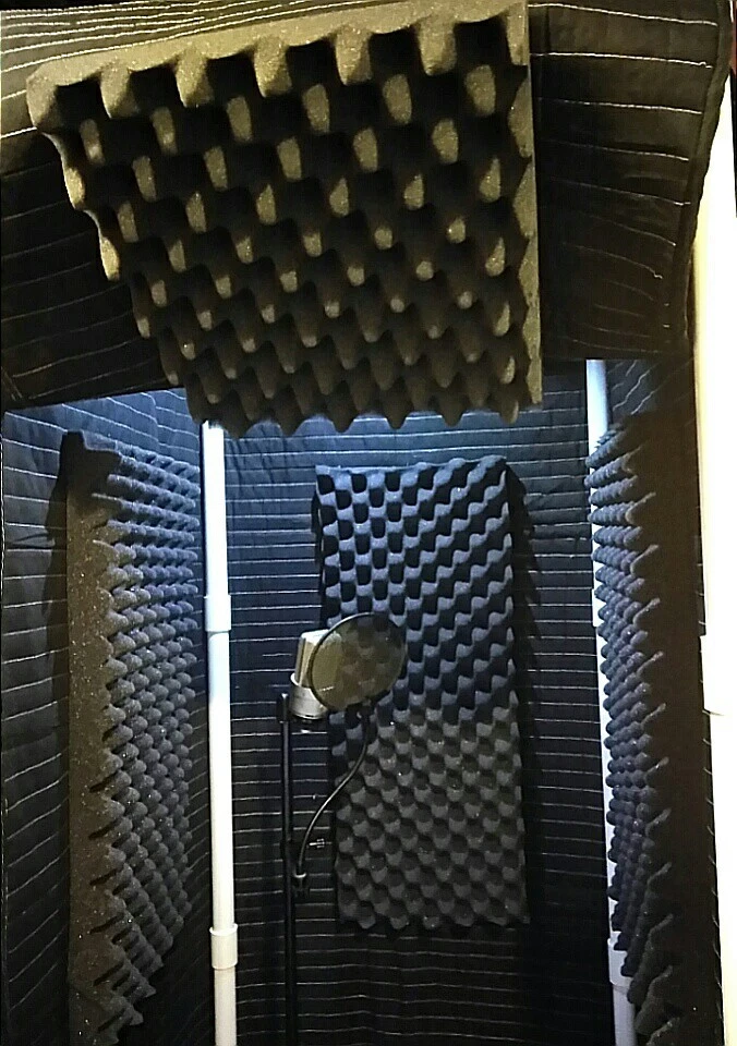 Portable Stand-In Isolation Vocal Booth w/ Light & w/Door Enclosure - Image 2 of 4