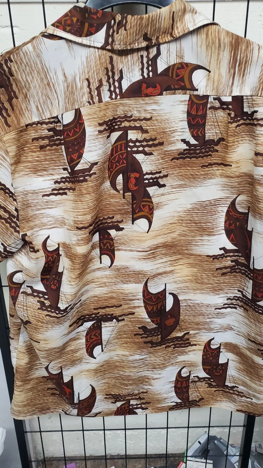 Vintage 1960s Kai-Nani Aloha Hawaiian Button Shirt LARGE Excellent - Image 4 of 4