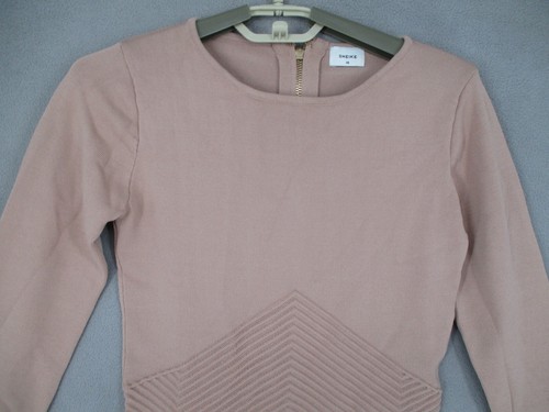 Sheike Dress Womens Extra Small Pink Bodycon Long Sleeve Knit Textured Pattern - Picture 2 of 18