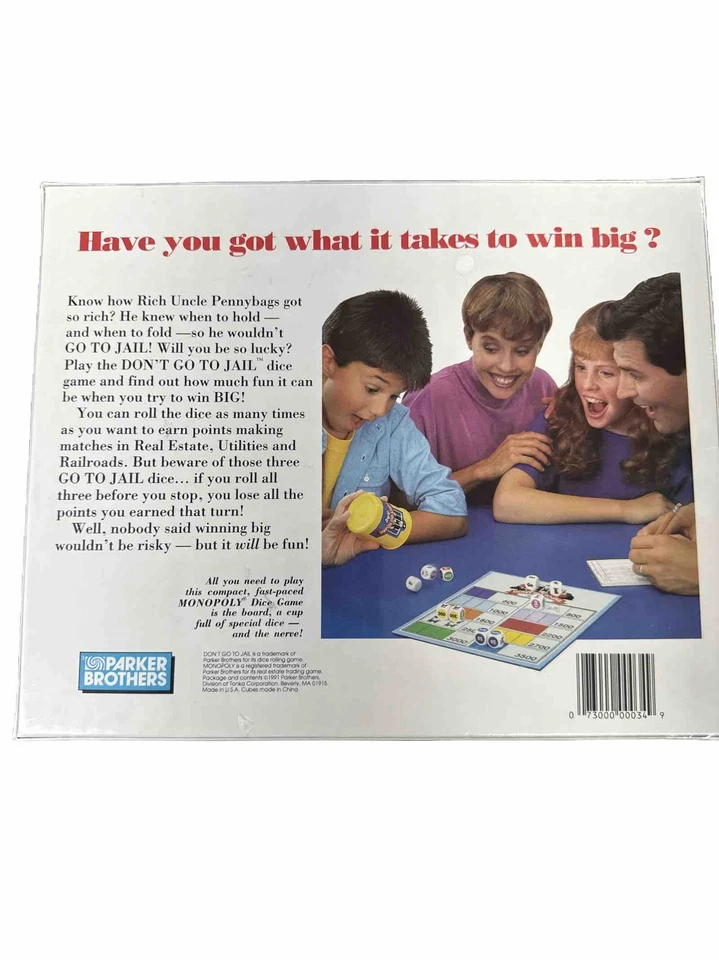 Don't Go to Jail The Monopoly Dice Game 1991 No.0034 New - Image 4 of 4