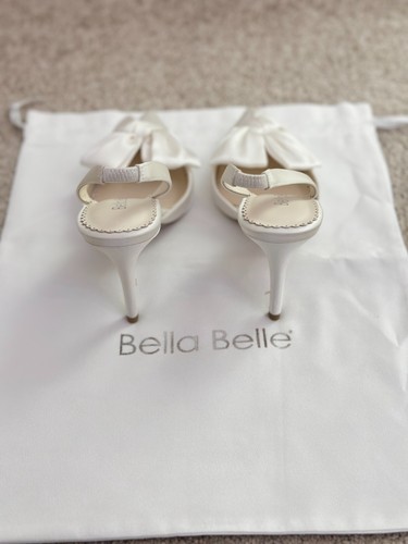 Bella Belle- 'Reese' Pointed Toe Wedding Slingback Heels with Bow - Picture 5 of 9