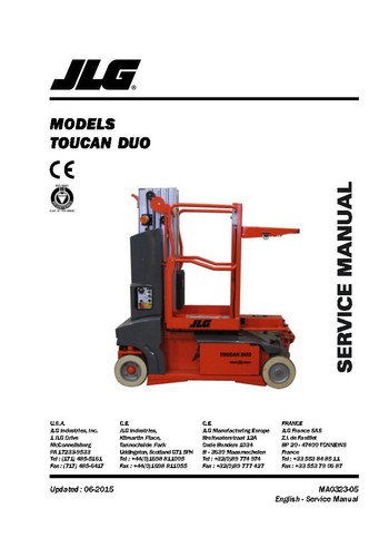 JLG Toucan Vertical Lifts OWNERS PARTS SERVICE Manuals Schematics - MANY MODELS - Picture 192 of 247