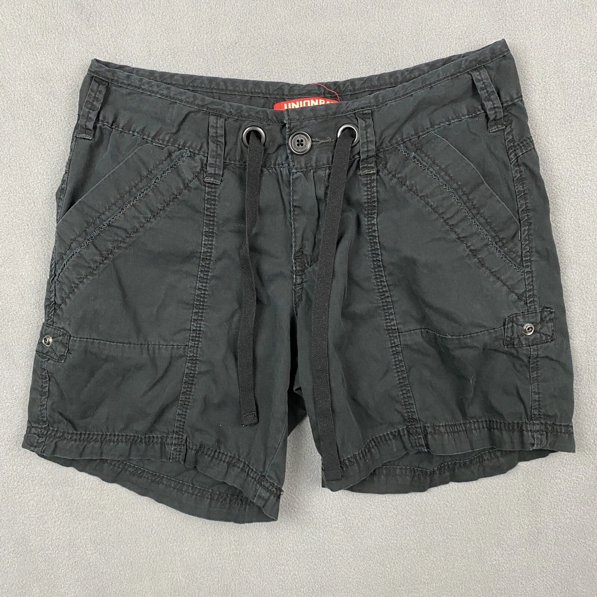Vintage UnionBay Cargo Shorts Size Small Black Bermuda Drawstring