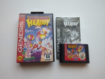 Dynamite Headdy (Sega Genesis, 1994) W/ Case, Manual