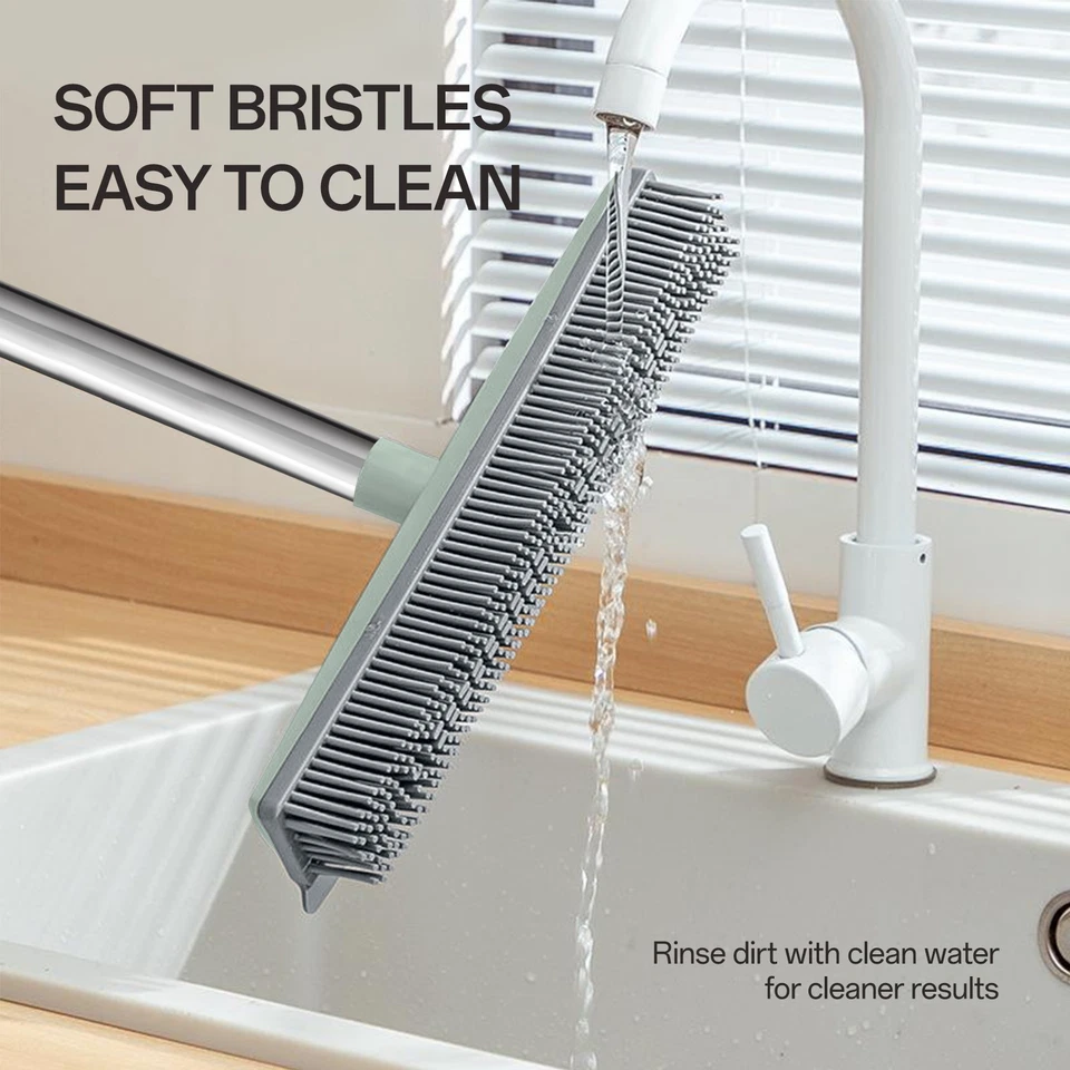 Pet Hair Removal Rubber Broom + Reusable Electrostatic Pet Hair Removal Glove - Image 3 of 4