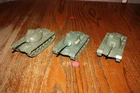 Set of Three Timmee/Processed Plastic Army M48 Patton Tanks - Marx, MPC