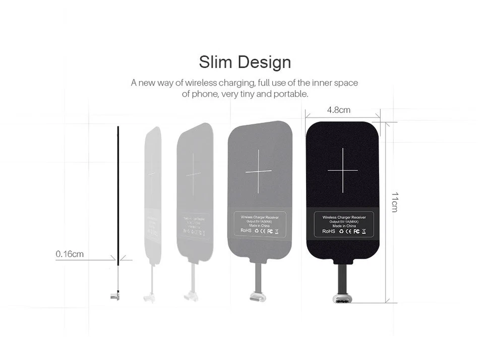 Magic Tag Qi Wireless Charger Receiver Chip USB Type-C Smart Phones Type-C Long - Image 4 of 4