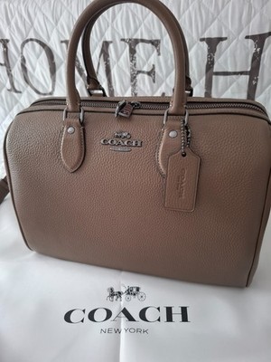Coach Rowan Satchel - grosses Modell - echtes Leder - Farbe dark stone