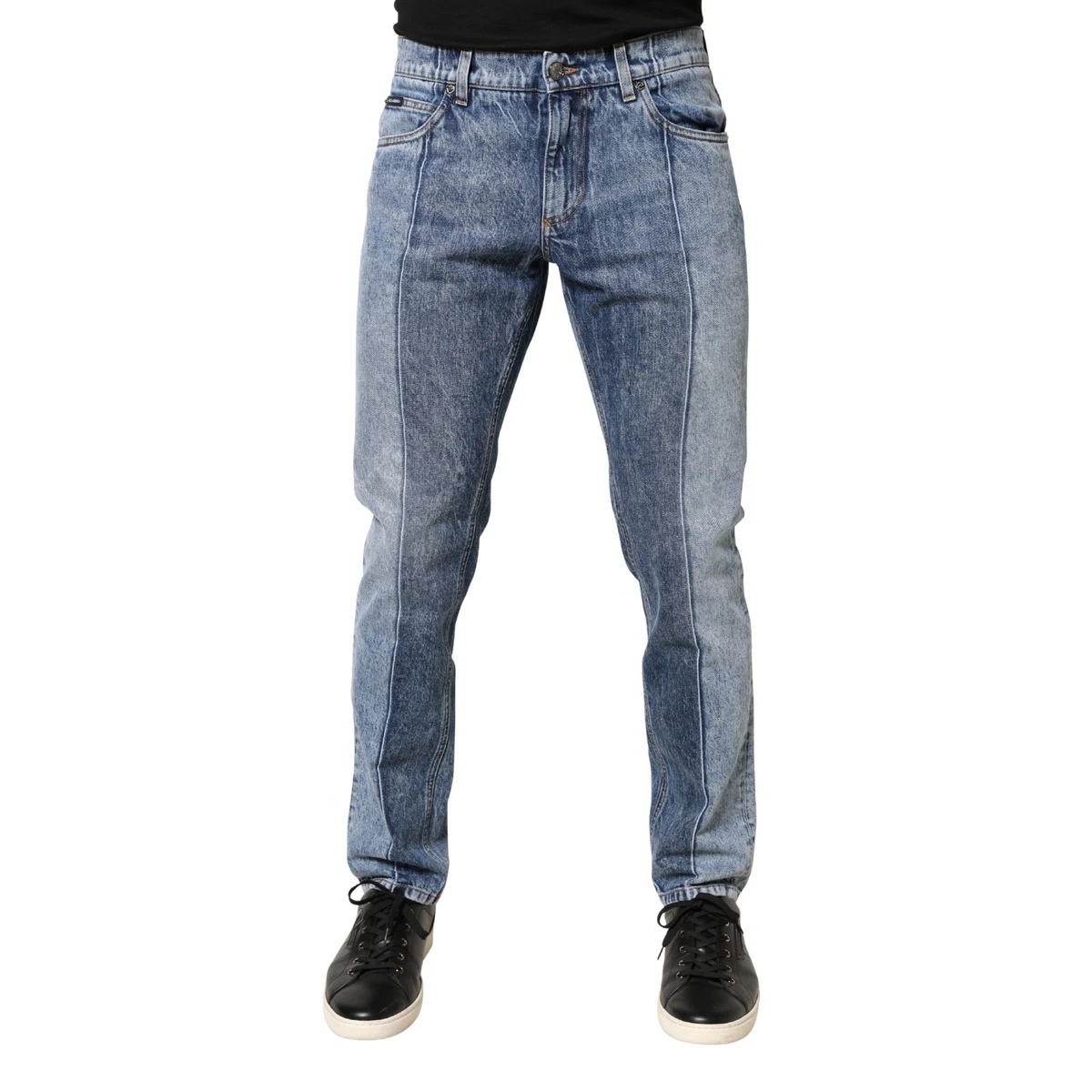 Jean Burton Pour Homme - Taille 32, Longueur De Jambe 31 - Délavé Bleu Foncé - Occasion Très Bon état