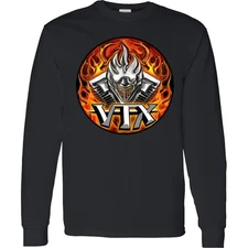 Inktastic VTX Flaming Motor Long Sleeve T-Shirt WickedApparel By Michael Spano