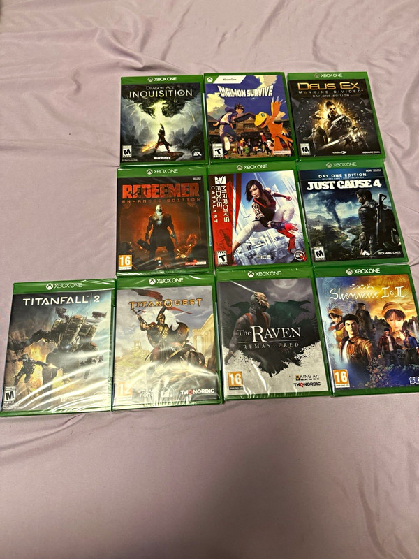 10 Brand New Sealed Xbox One Games Lot Digimon Titanfall 2 Shenmue Deus Ex