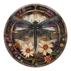 Dragonfly Decor Metal Wreaths Signs, 8x8 Inch Yard Art Vintage Stained Glass ...