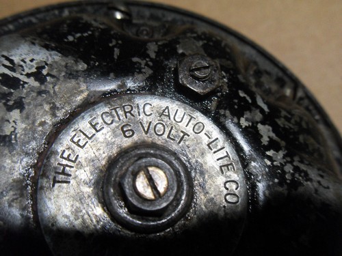 Corno elettrico vintage The Electric Auto Lite Co 6v made in USA MOTO INDIANA - Foto 13 di 21